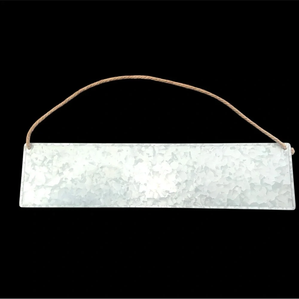 Think Happy Thoughts Metal Wall Hanging Farmhouse Style Wall Decor Accent Sign